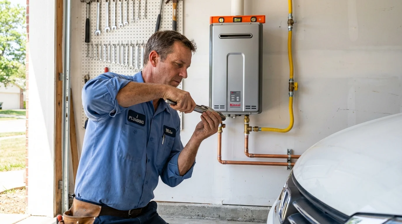 Tankless water heater installation by a Johns Plumbing LLC plumber in Hansen